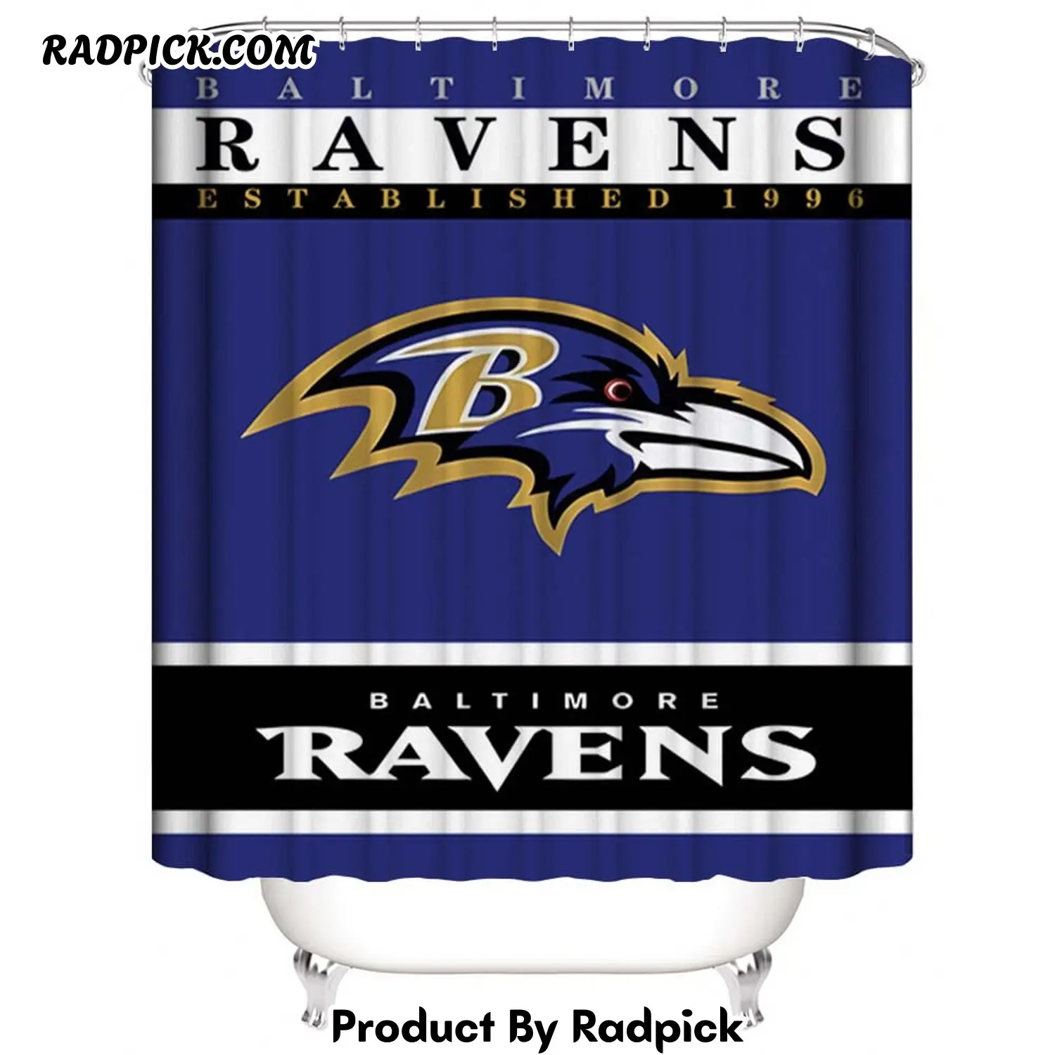 Football team flag baltimore ravens shower curtain rp387922